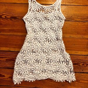 Forever 21 White Floral Crochet Mini Dress